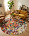 Marrakesh Elegance Collection Area Rug -  Azilal Round Multi  lifestyle 54