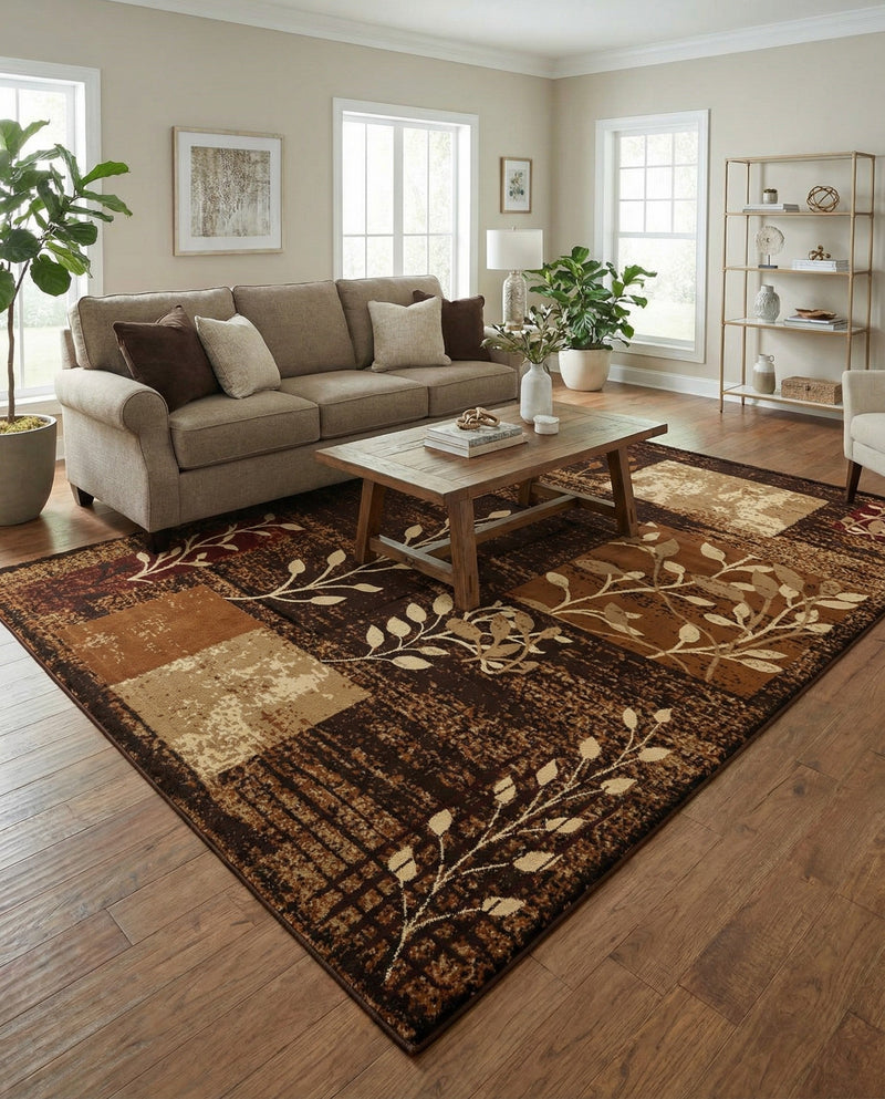 Bistro Lounge Collection Area Rug -  Affogato Rectangle Brown  lifestyle 49