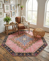 Heritage Elegance Collection Area Rug -  Winterthur (Pink) Octagon Pink  lifestyle 62