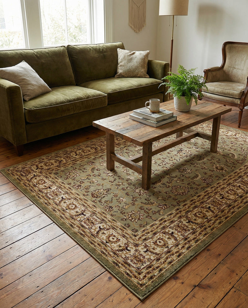 Jaipur Elegance Collection Area Rug -  Nahargarh (Green) Rectangle Green  lifestyle 26