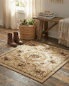 Versailles Elegance Collection Area Rug -  Louveciennes (Cream) Square Cream  lifestyle 44