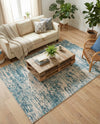 Serenity Sands Collection Area Rug - Dunescape Rectangle Blue  lifestyle 10