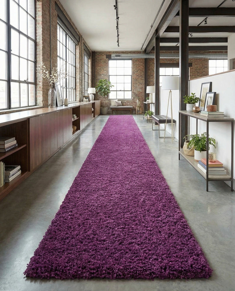 Plush Oasis Collection Area Rug - Serenity (Eggplant Purple) Runner Eggplant Purple  lifestyle 87