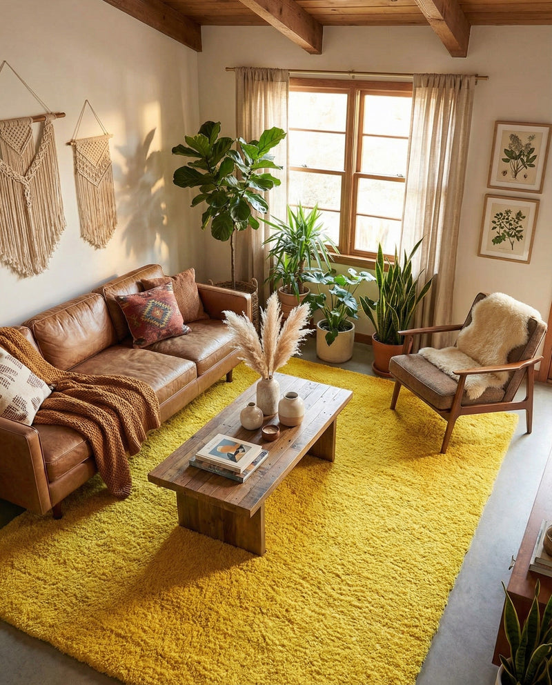 Plush Oasis Collection Area Rug - Serenity (Tuscan Sun Yellow) Rectangle Tuscan Sun Yellow  lifestyle 12