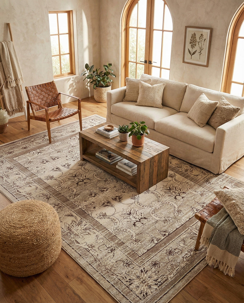Horizon Collection Area Rug -  Meridian Rectangle Ivory  lifestyle 27
