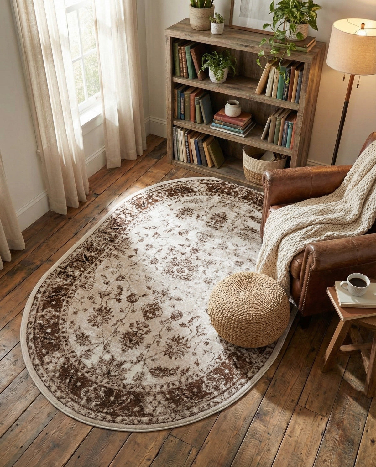 Andes Summit Collection Area Rug -  Aconcagua Oval Cream  lifestyle 95