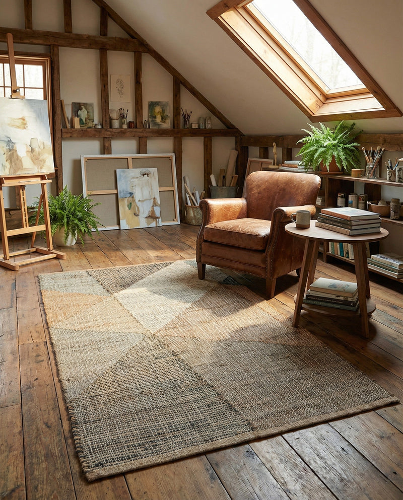 Desert Weave Jute Collection Area Rug -  Mojave Rectangle Multi  lifestyle 7