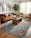 Chateau Elegance Collection Area Rug -  Riviera Rectangle Light Blue  lifestyle 37