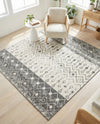 Mediterranean Lattice Collection Area Rug -  Casablanca (Ivory and Gray) Square Ivory and Gray  lifestyle 79