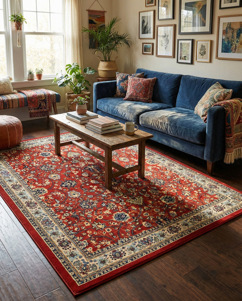 Isfahan Elegance Collection Area Rug - Naghsh-e Jahan (Terracotta) Rectangle Terracotta  lifestyle 11
