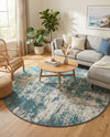 Seaside Haven Rugs Collection Area Rug -  Schooner Round Blue  lifestyle 56