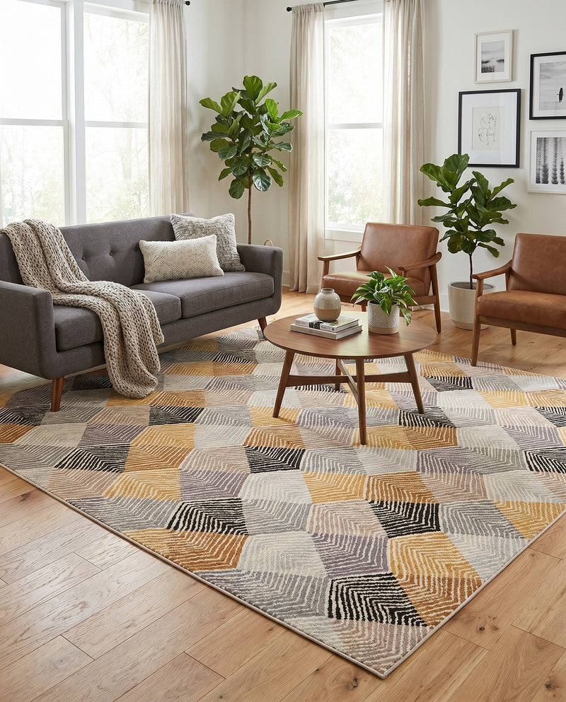 Urban Terrace Collection Area Rug - Metropolis Square Gray  lifestyle 76