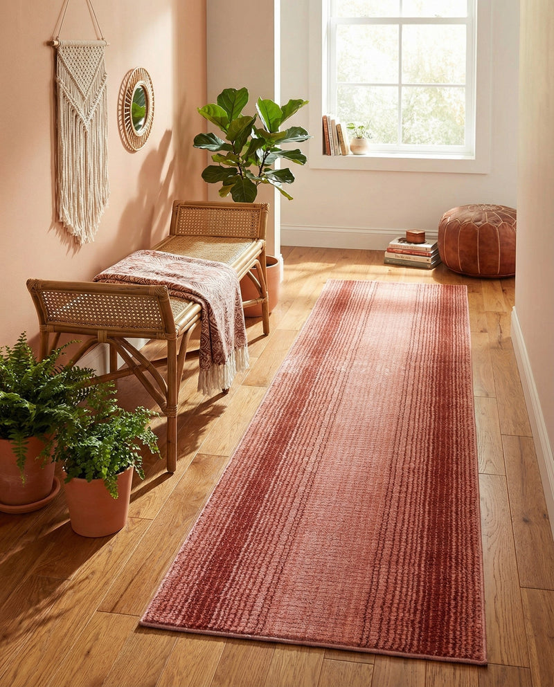 Jewel Oasis Collection Area Rug - Sapphire (Rusty Pink Rose) Runner Rusty Pink Rose  lifestyle 68