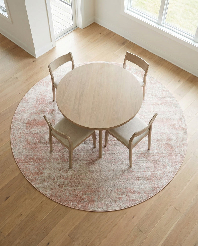 Luminara Sands Collection Area Rug - Elysium (Carnation Pink) Round Carnation Pink  lifestyle 76