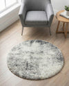 Cozy Haven Shag Collection Area Rug -  Tranquility (Pebble Gray) Round Pebble Gray  lifestyle 45