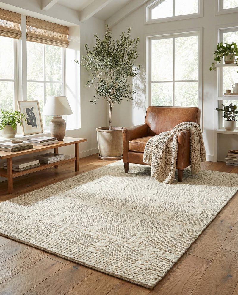 Lana Tasmanian Wool Collection Area Rug - Freycinet Rectangle Ivory  lifestyle 3