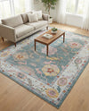 Arcadia Rugs Collection Area Rug - Eden (Gray and Blue) Rectangle Gray and Blue  lifestyle 6