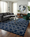 Hollywood Luxe Collection Area Rug -  Beverly (Navy Blue Silver) Rectangle Navy Blue Silver  lifestyle 6