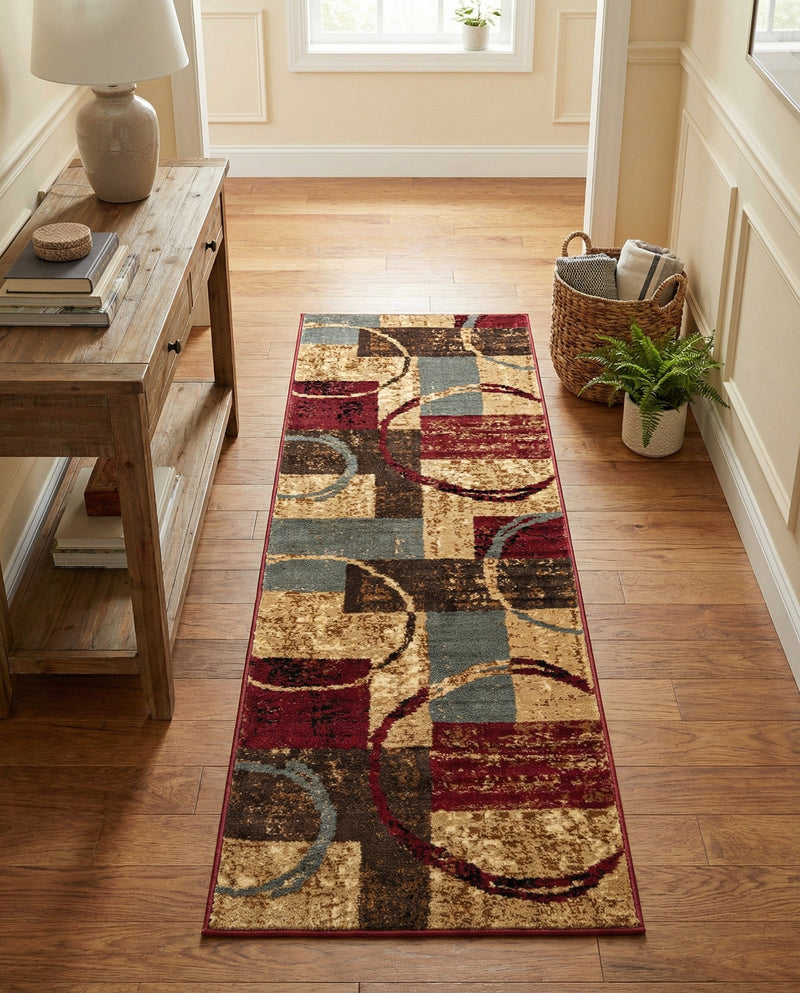 Bistro Lounge Collection Area Rug -  Ristretto Runner Multi  lifestyle 48