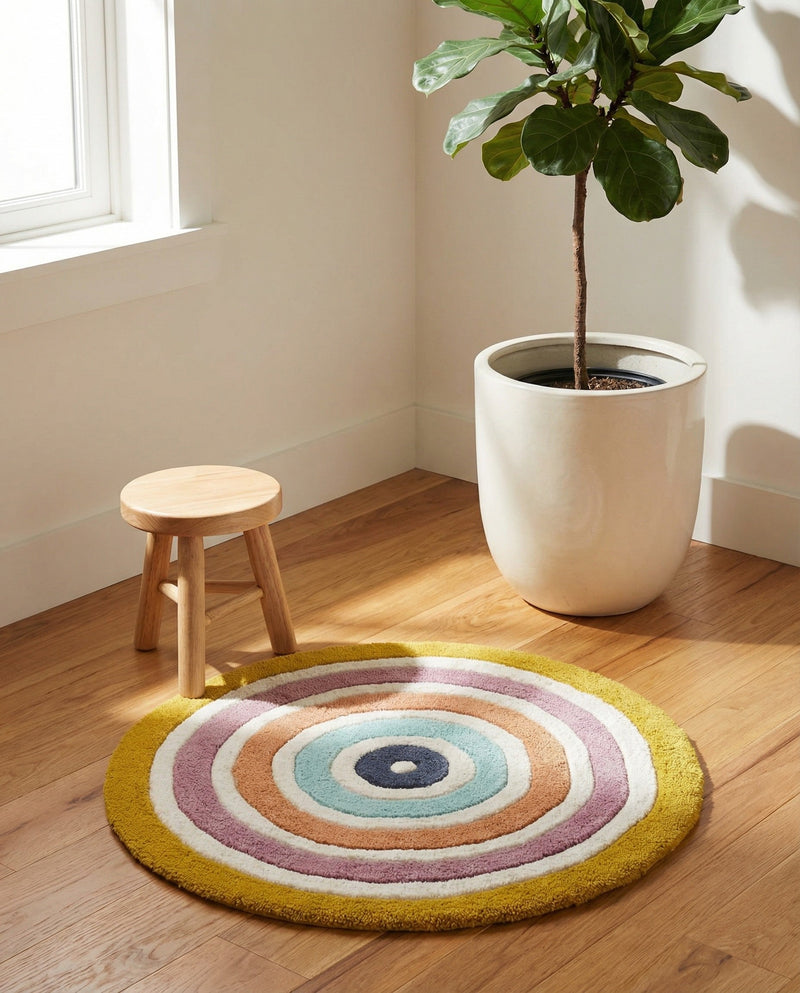 Shepherd's Glen Wool Collection Area Rug - Eldon Round Multi  lifestyle 6