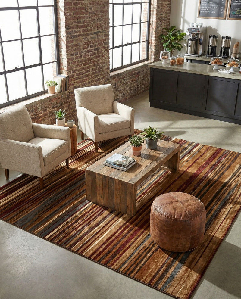 Bistro Lounge Collection Area Rug -  Americano Rectangle Beige  lifestyle 19