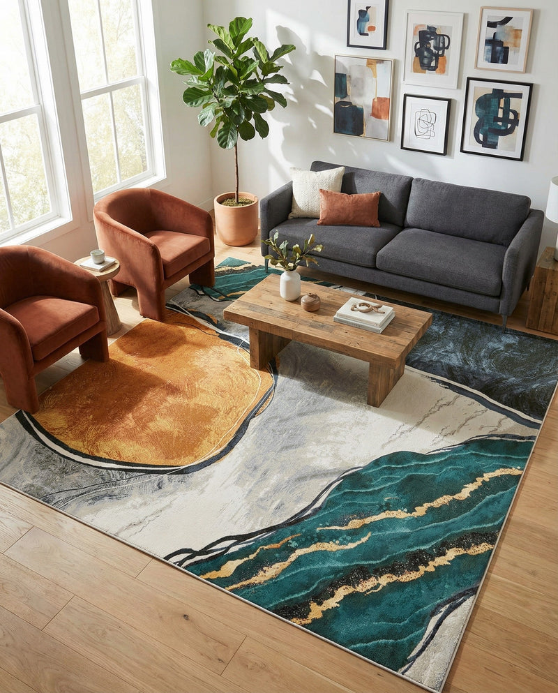 Urban Terrace Collection Area Rug -  Pavilion Square Multi  lifestyle 45