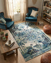 Chateau Elegance Collection Area Rug -  Riviera Rectangle Blue  lifestyle 33