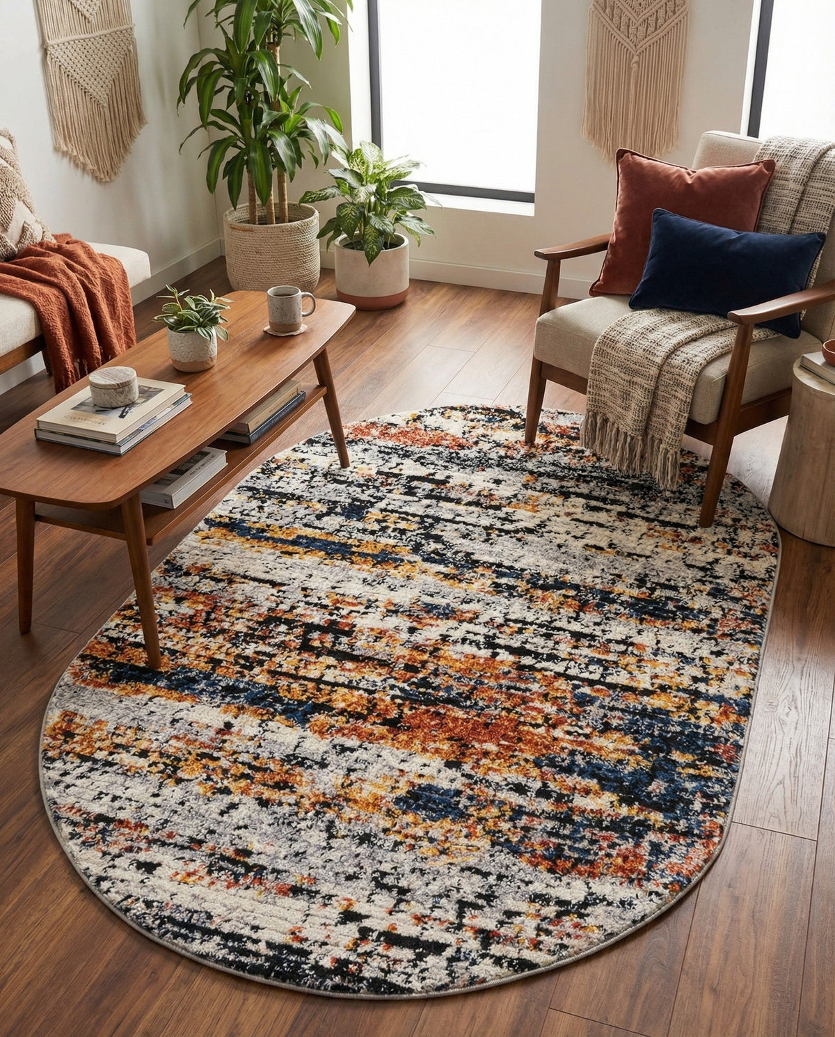 Santa Fe Trails Collection Area Rug -  Chaparral Oval Multi  lifestyle 133