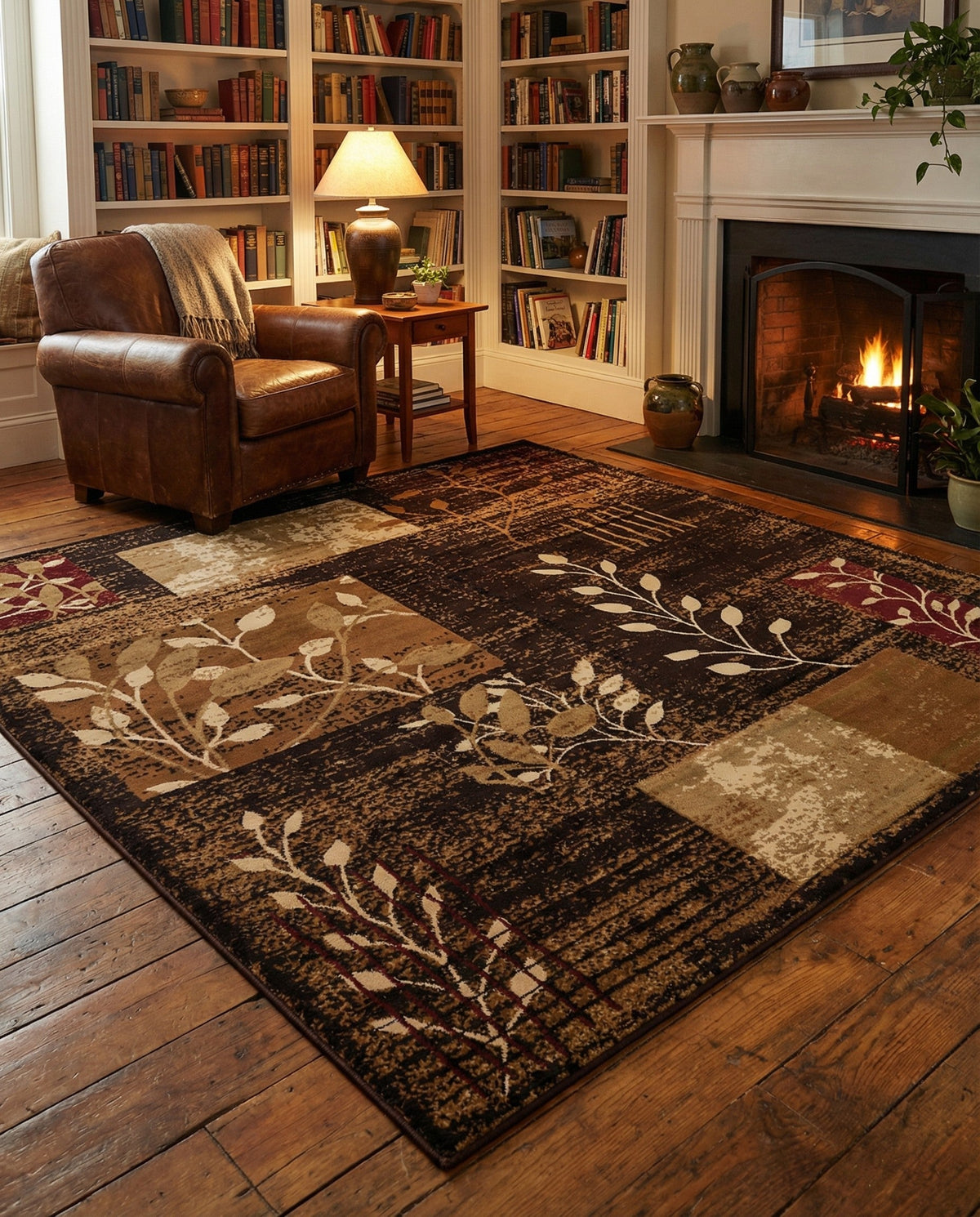 Bistro Lounge Collection Area Rug -  Affogato Square Brown  lifestyle 177