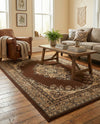 Tabriz Tapestry Collection Area Rug - Azerbaijan (Brown) Rectangle Brown  lifestyle 14