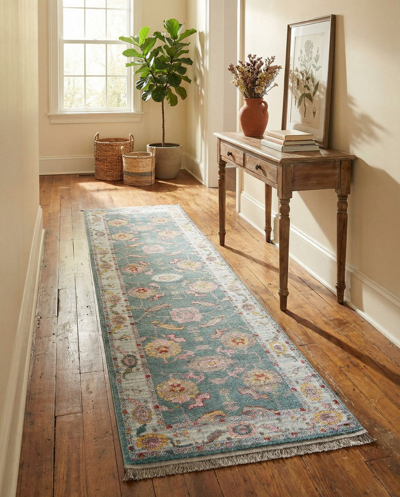 Arcadia Rugs Collection Area Rug - Eden (Gray and Blue) Runner Gray and Blue  lifestyle 63