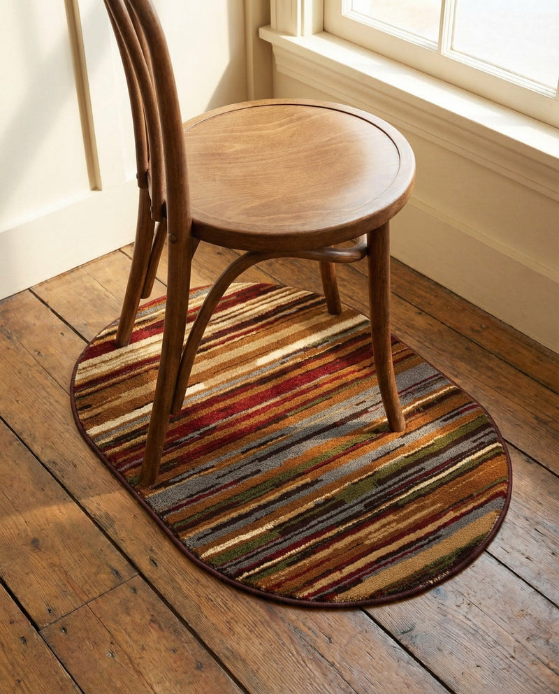 Bistro Lounge Collection Area Rug -  Americano Oval Beige  lifestyle 61