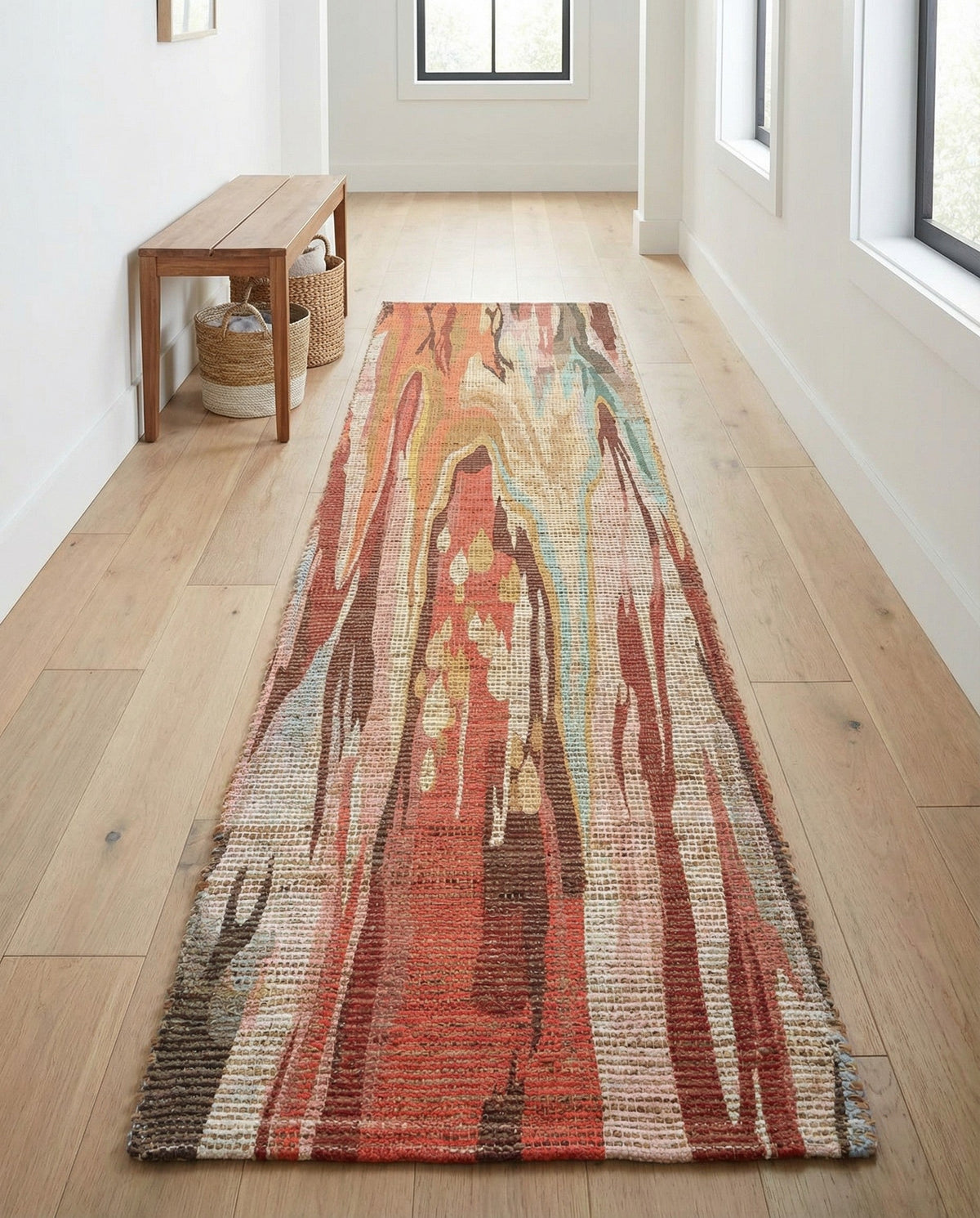 Savannah Threads Collection Area Rug -  Taklamakan Runner Multi  lifestyle 48