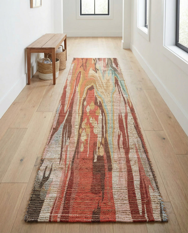 Savannah Threads Collection Area Rug -  Taklamakan Runner Multi  lifestyle 48