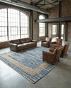 Osian Looms Collection Area Rug - Durham Rectangle Navy Blue  lifestyle 12