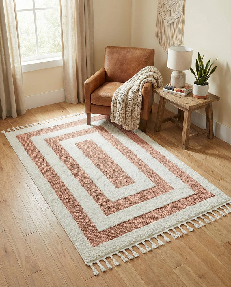 Sahara Chic Collection Area Rug -  Casablanca Rectangle Pink  lifestyle 50