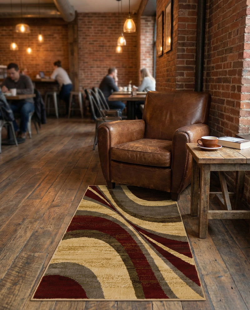 Bistro Lounge Collection Area Rug -  Frappe Rectangle Beige  lifestyle 23