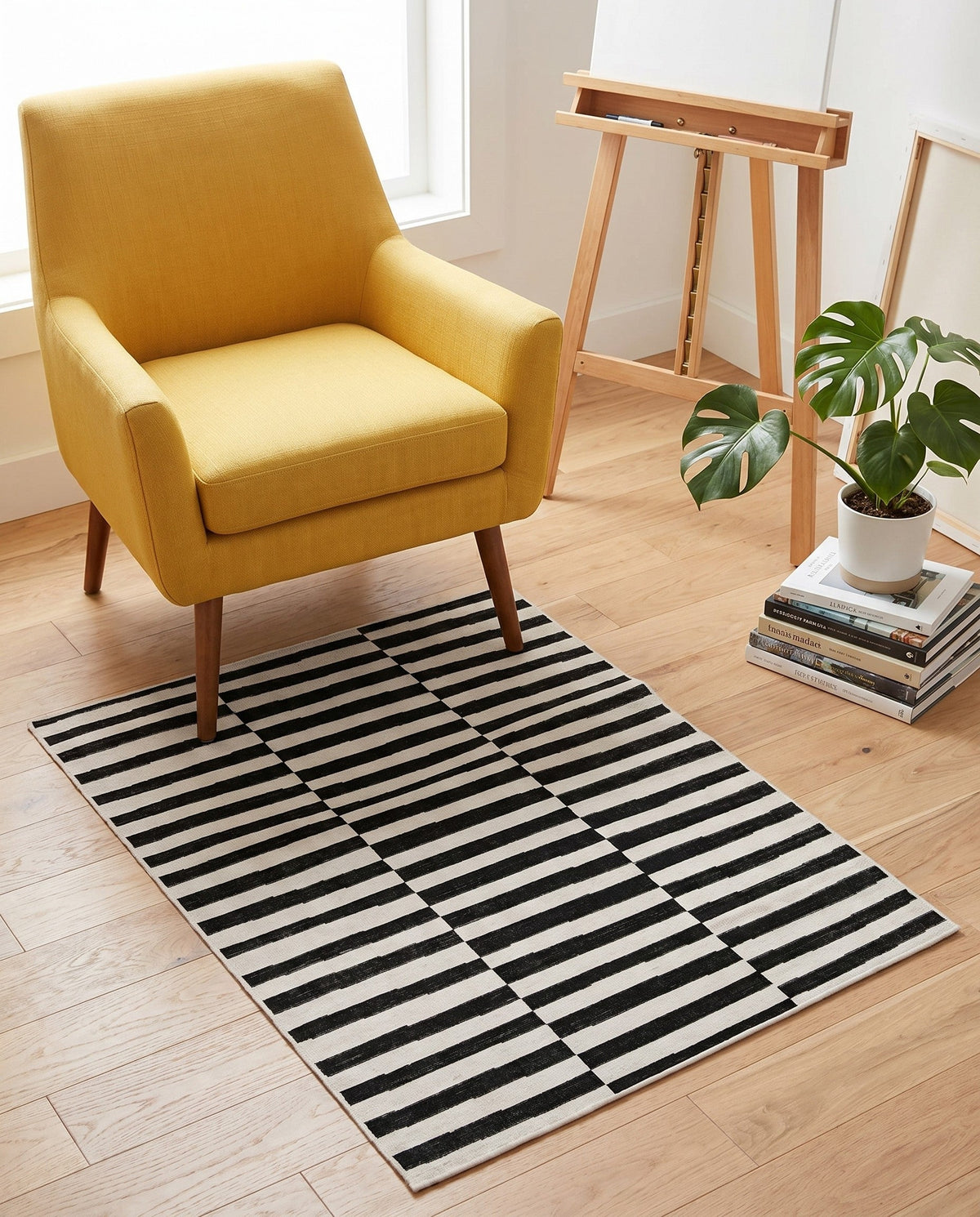 Soho Elegance Collection Area Rug -  Hudson (Black) Rectangle Black  lifestyle 17