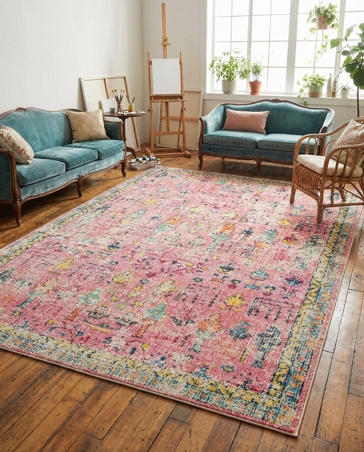 Sierra Collection Area Rug -  Shasta Rectangle Pink  lifestyle 13