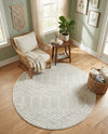 Marrakesh Lattice Collection Area Rug - Casablanca (Light Gray) Round Light Gray  lifestyle 33