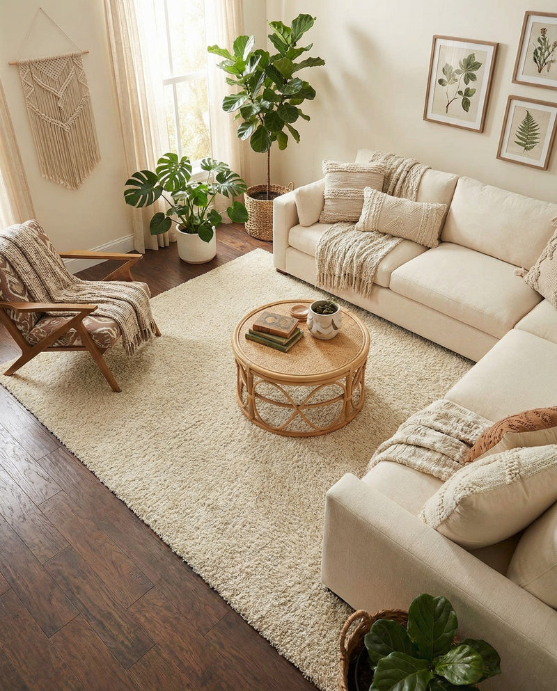 Plush Oasis Collection Area Rug - Serenity (Pure Ivory) Rectangle Pure Ivory  lifestyle 29