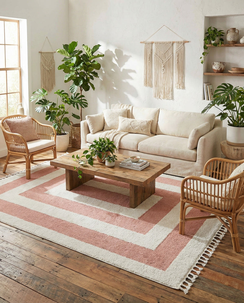 Sahara Chic Collection Area Rug -  Casablanca Rectangle Pink  lifestyle 55
