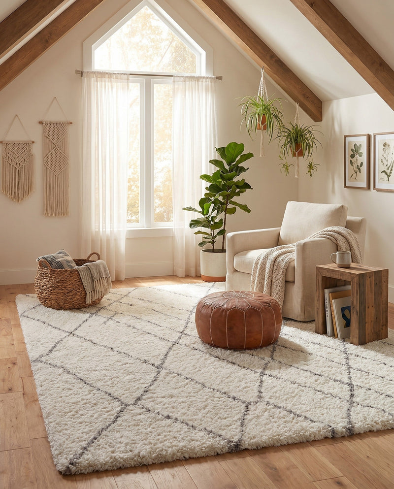 Cozy Haven Shag Collection Area Rug - Serenity (Ivory) Rectangle Ivory  lifestyle 12