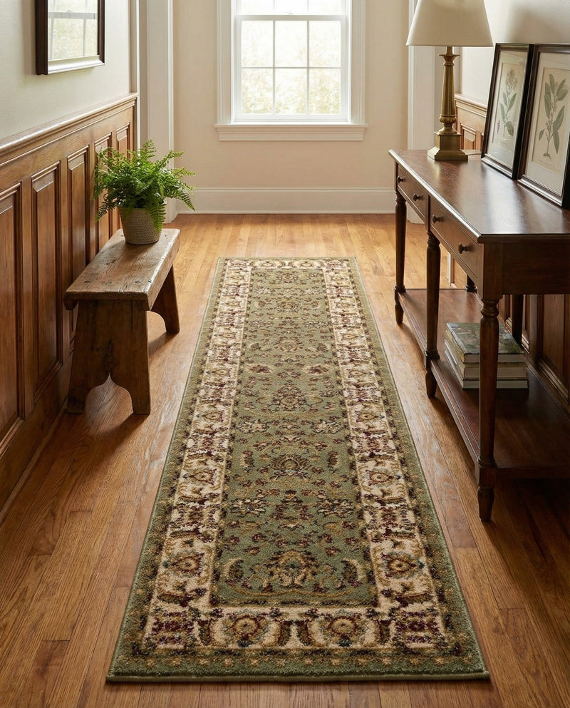 Jaipur Elegance Collection Area Rug -  Nahargarh (Green) Runner Green  lifestyle 82