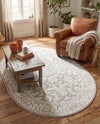 Savannah Elegance Collection Area Rug - Augusta (Light Gray) Oval Light Gray  lifestyle 51