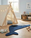 Whimsy Wonders Wool Collection Area Rug -  Savanna Rectangle Navy Blue and Gray  lifestyle 7
