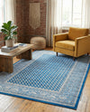Soho Elegance Collection Area Rug -  Mercer (Blue) Rectangle Blue  lifestyle 18