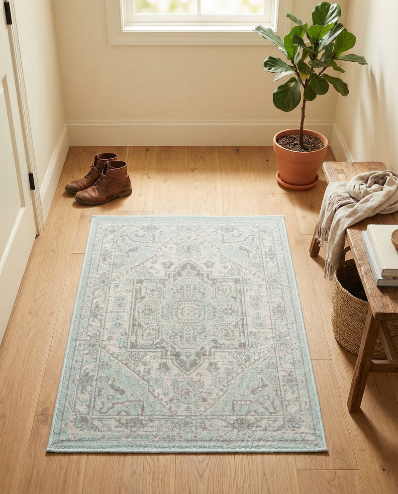 Savannah Series Collection Area Rug - Charleston (Mint) Rectangle Mint  lifestyle 9