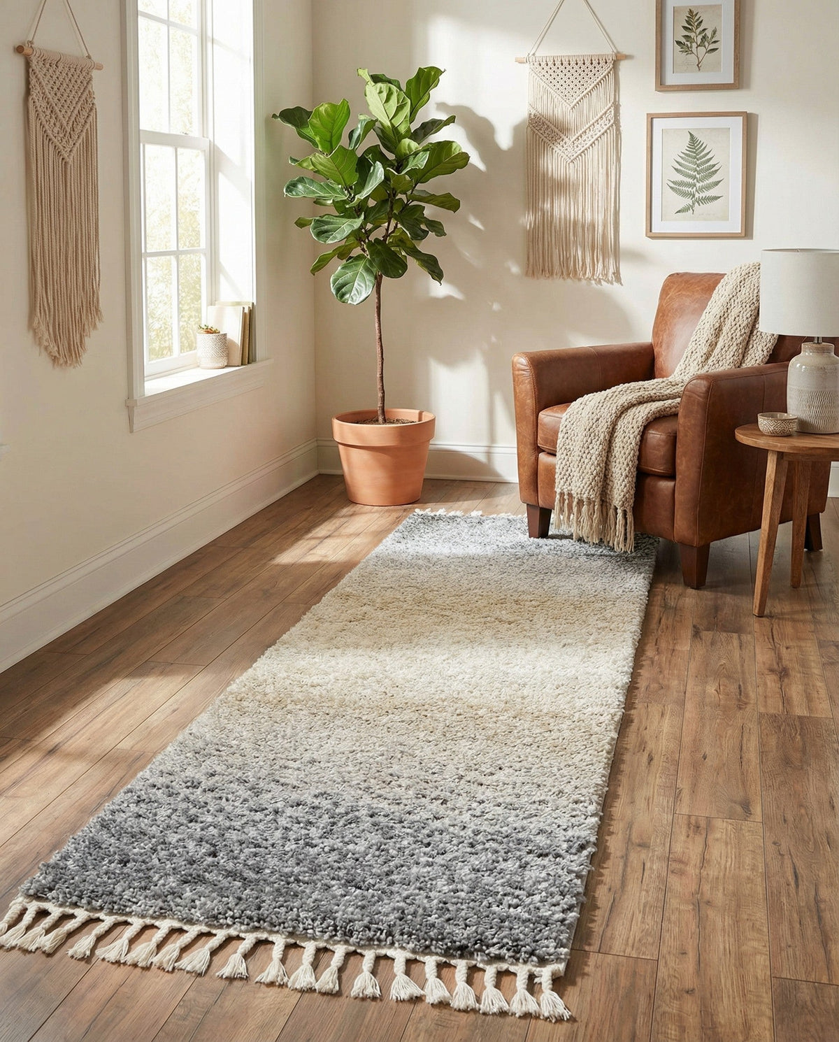 Cozy Cove Shag Collection Area Rug -  Lagoon Runner Gray  lifestyle 88