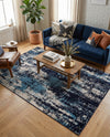 Coastal Haven Collection Area Rug -  Pelican Rectangle Navy Blue  lifestyle 20